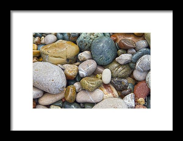 Abstract Framed Print featuring the photograph Pebbles by Stelios Kleanthous