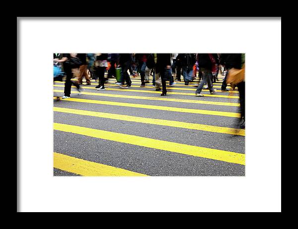 Crowd Framed Print featuring the photograph Pedestrians In Hong Kong by Bertlmann