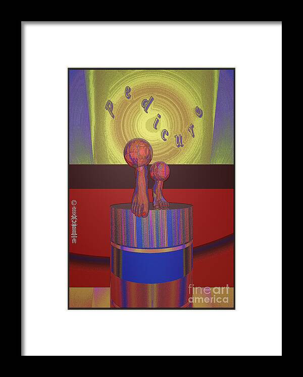Design Framed Print featuring the mixed media Pedicure-poster by Mando Xocco