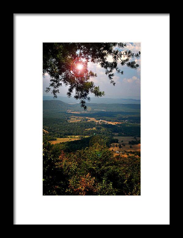 Scenic Overlook Framed Print featuring the photograph Peeking Sun by George Taylor