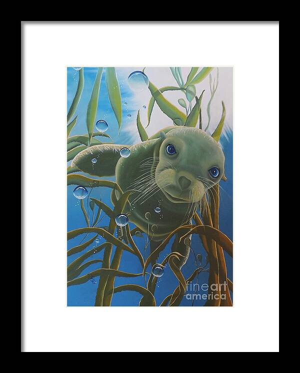 Ocean Sea Animals Framed Print featuring the painting Peepers by Dianna Lewis