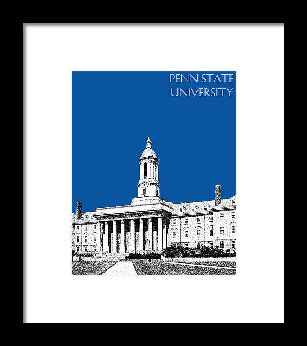 University Framed Print featuring the digital art Penn State University - Royal Blue by DB Artist