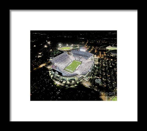 \penn State\ \white Out\ 2014 \beaver Stadium\ Framed Print featuring the photograph Penn State Whiteout by William Ames
