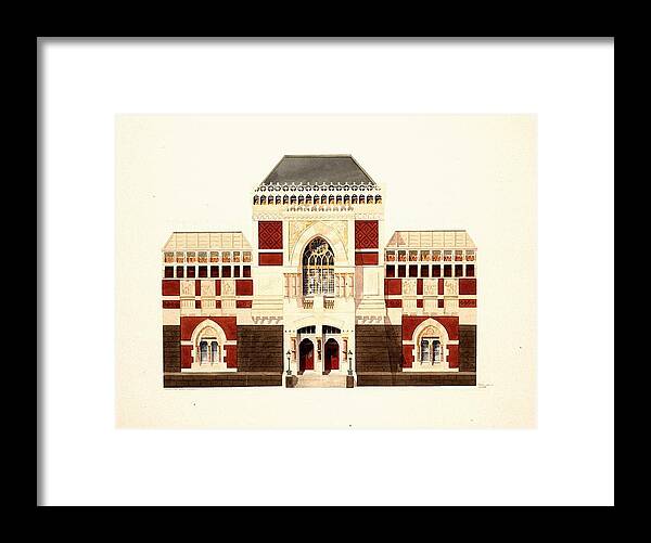 Architecture Framed Print featuring the painting Pennsylvania Academy of Fine Art by William Renzulli