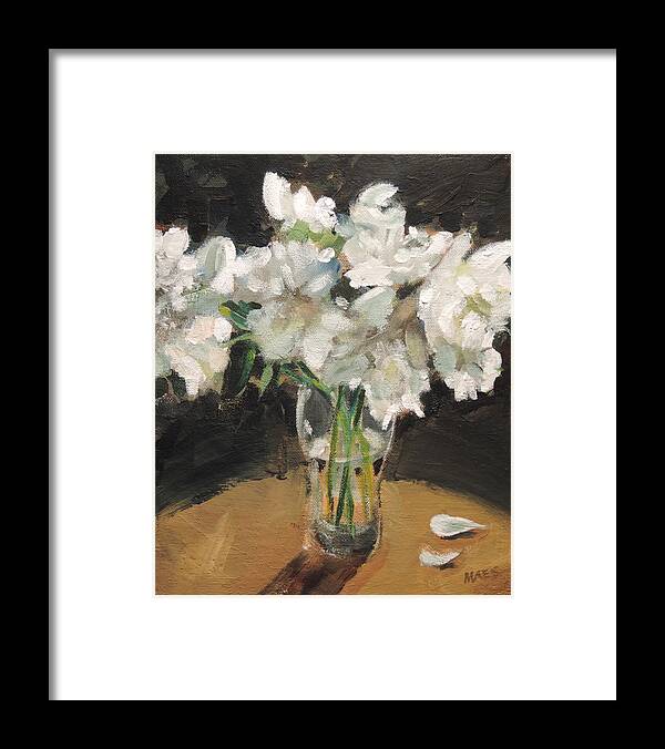 Peonies Framed Print featuring the painting Peonies by Walt Maes