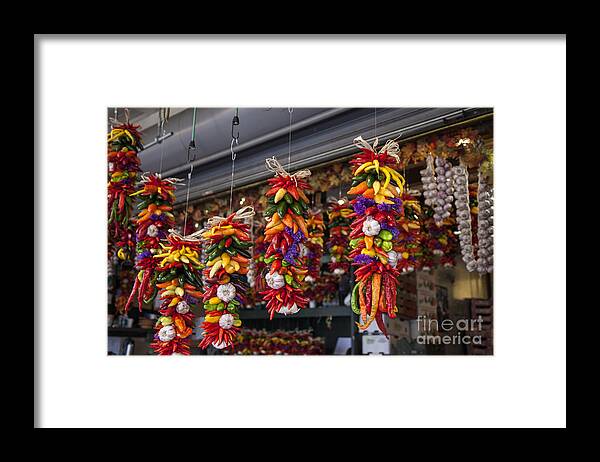 Peppers Framed Print featuring the photograph Peppers and Garlic by Timothy Johnson