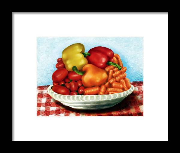 Still Life Framed Print featuring the digital art Peppers and Such by Ric Darrell