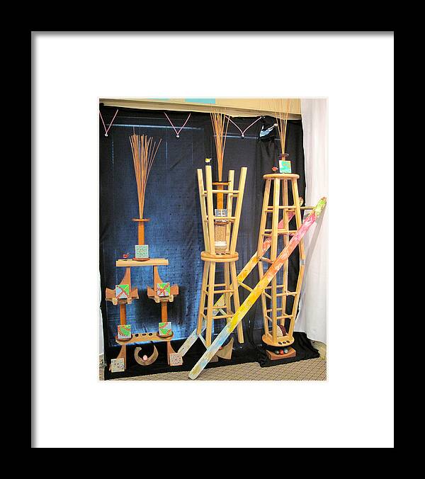 Chairs Framed Print featuring the mixed media Perches by Steve Sommers