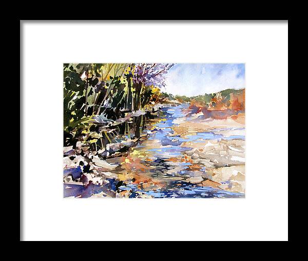 River Framed Print featuring the painting Pedernales Escape by Rae Andrews