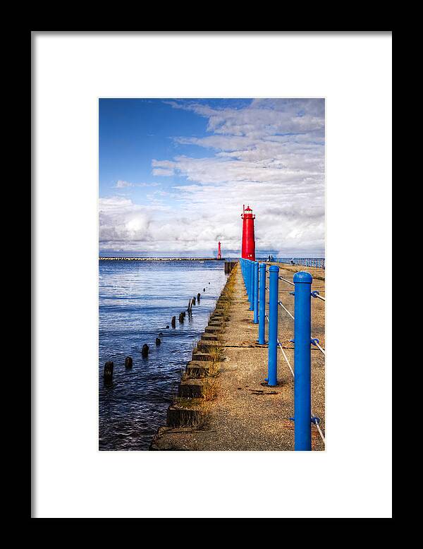 Lighthouse Framed Print featuring the photograph Pere Marquette by Debra and Dave Vanderlaan