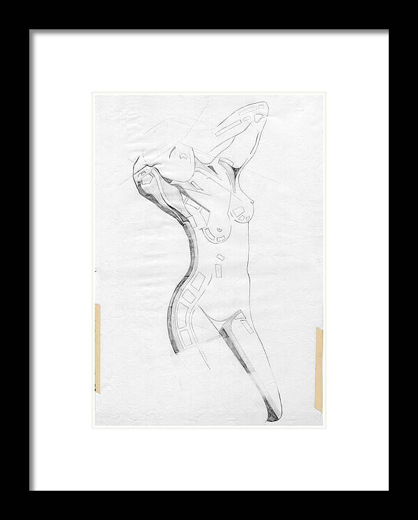 Perfume Of Venus Framed Print featuring the drawing Perfume of Venus - Homage Rodin by David Hargreaves