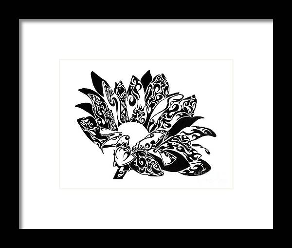Doodle Framed Print featuring the painting Petaled Beauty by Anushree Santhosh