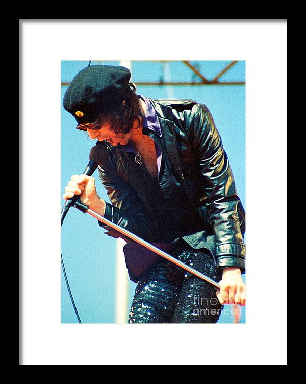Peter Wolf Framed Print featuring the photograph Peter Wolf from J Geils Band - Day on the Green July 4th 1979 by Daniel Larsen