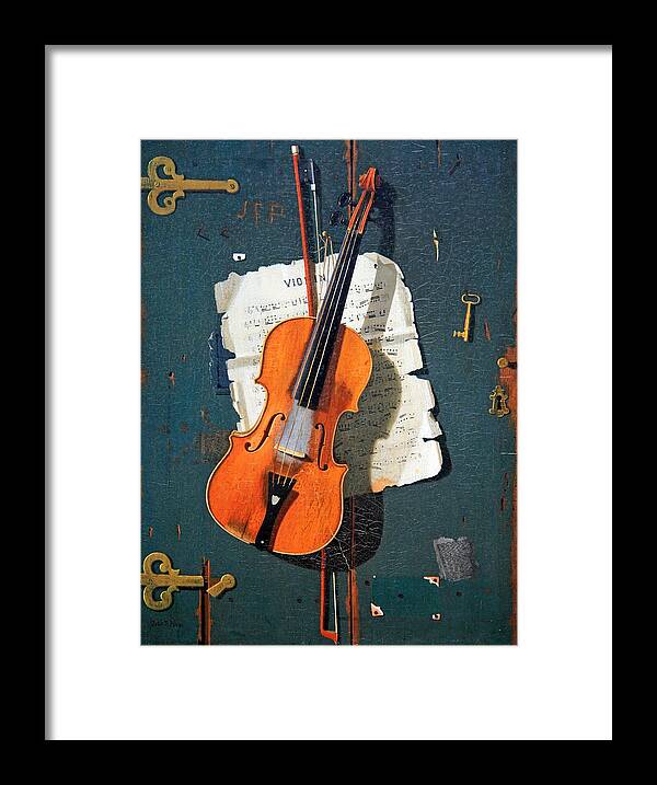 The Old Violin Framed Print featuring the photograph Peto's The Old Violin by Cora Wandel