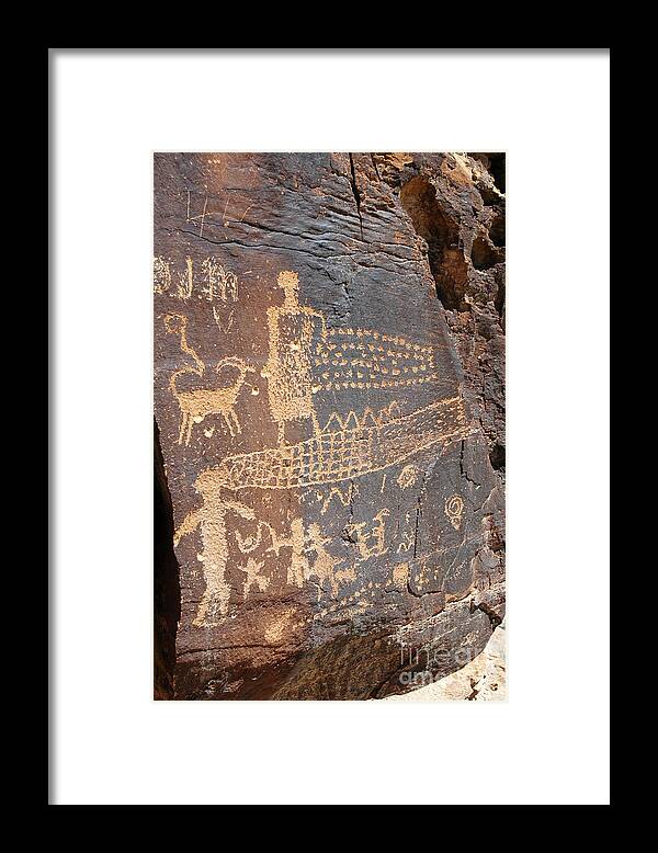 Nine Mile Canyon Framed Print featuring the photograph 555P Petroglyph - Nine Mile Canyon by NightVisions