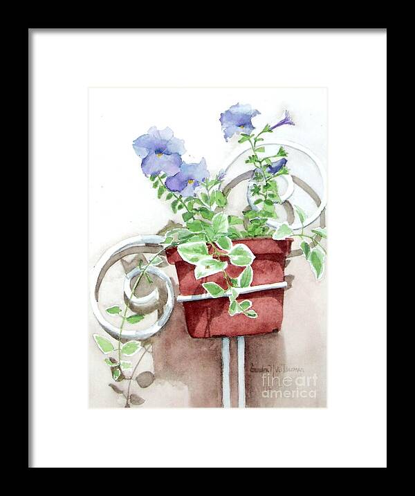Floral Framed Print featuring the painting Petunias by Sandra Neumann Wilderman