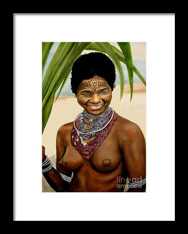 People Of Indigenous Cultures Framed Print featuring the painting Peul Princess of Mali by Joel Thompson