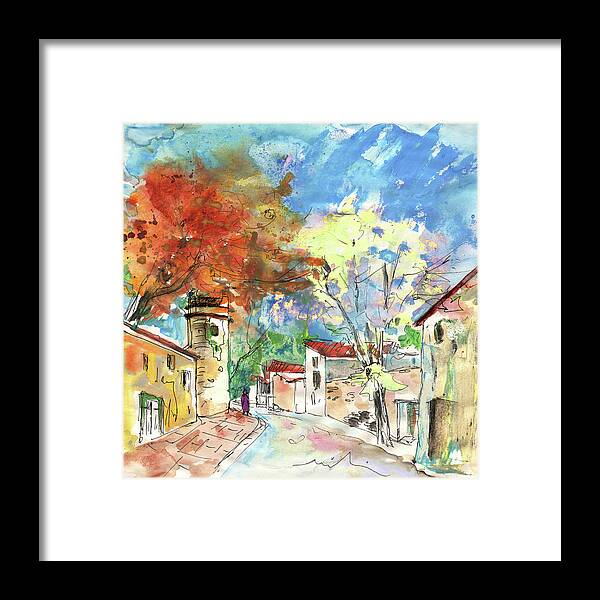 Travel Sketch Framed Print featuring the painting Pezens 03 by Miki De Goodaboom