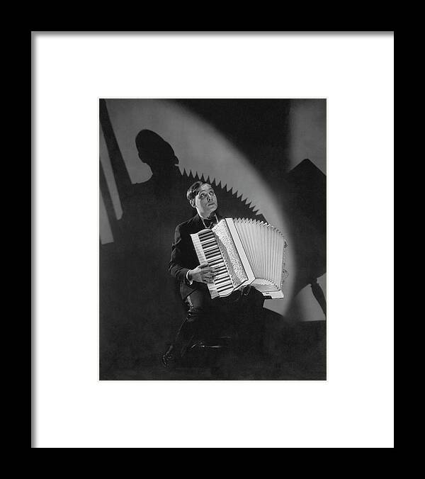 Entertainment Framed Print featuring the photograph Phil Baker With An Accordion by Edward Steichen