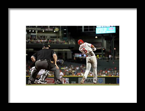 American League Baseball Framed Print featuring the photograph Philadelphia Phillies V Arizona by Chris Coduto