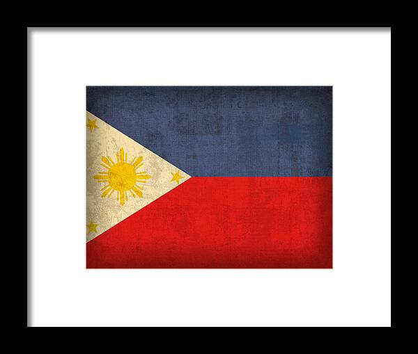 Philippines Framed Print featuring the mixed media Philippines Flag Vintage Distressed Finish by Design Turnpike