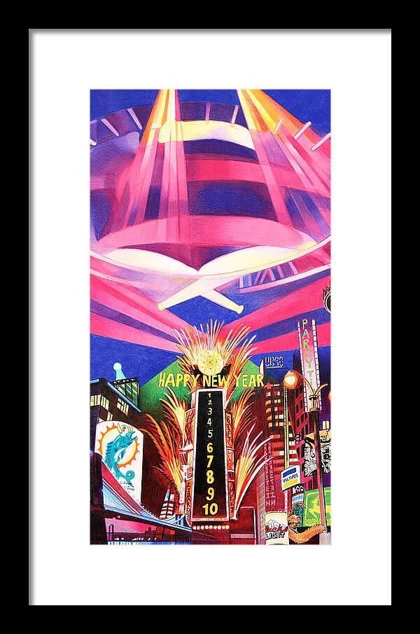 Phish Framed Print featuring the drawing Phish New Years in New York Middle by Joshua Morton