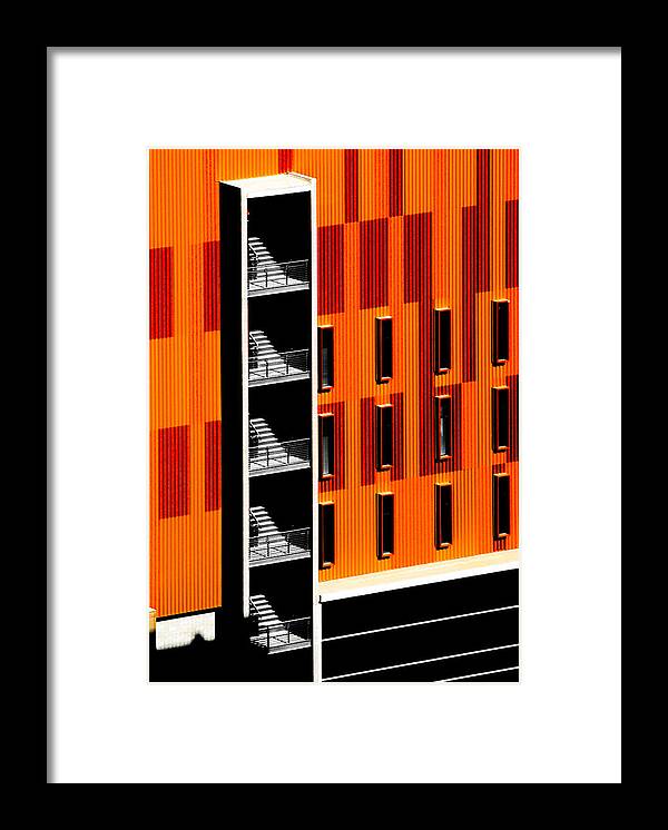 High Contrast Framed Print featuring the photograph Phoenix Stairwell by Jim Painter
