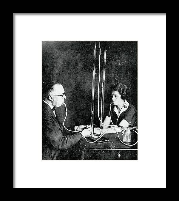 Breathing Measurement Framed Print featuring the photograph Physiological Measurement Of A Person's Breathing by Science Photo Library