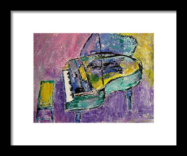 Impressionist Framed Print featuring the painting Piano Green by Anita Burgermeister
