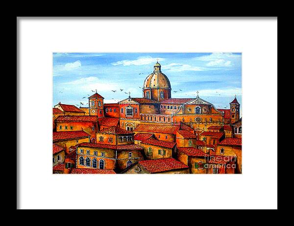 Sicily Framed Print featuring the painting Piazza Armerina Sicily by Roberto Gagliardi