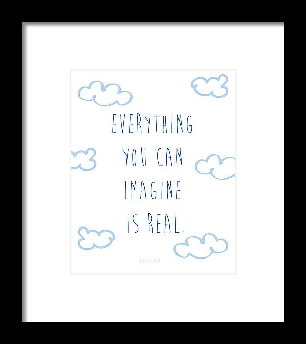 Picasso Framed Print featuring the digital art Picasso quote by Gina Dsgn