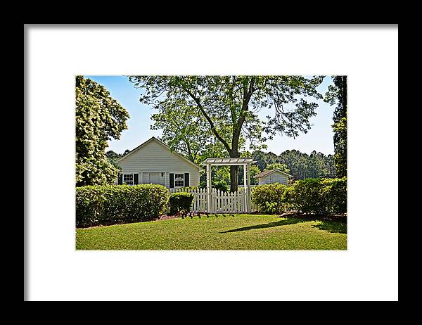 Fence Framed Print featuring the photograph Picket Gate by Linda Brown