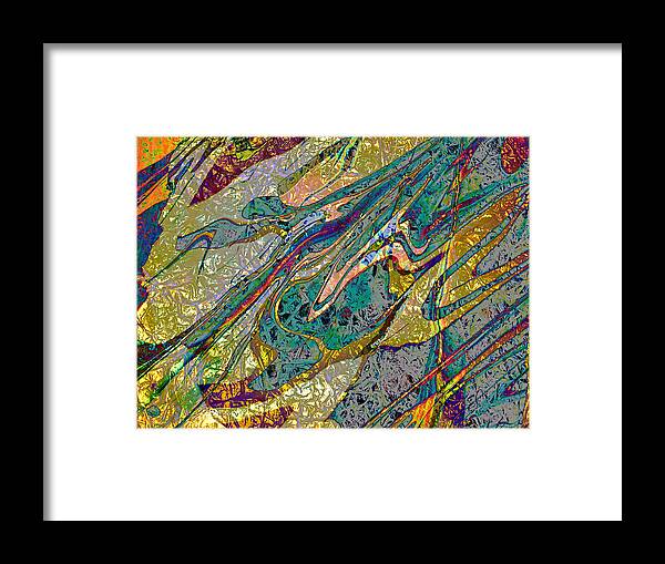 Textures Framed Print featuring the digital art Pickguard by Rick Wicker