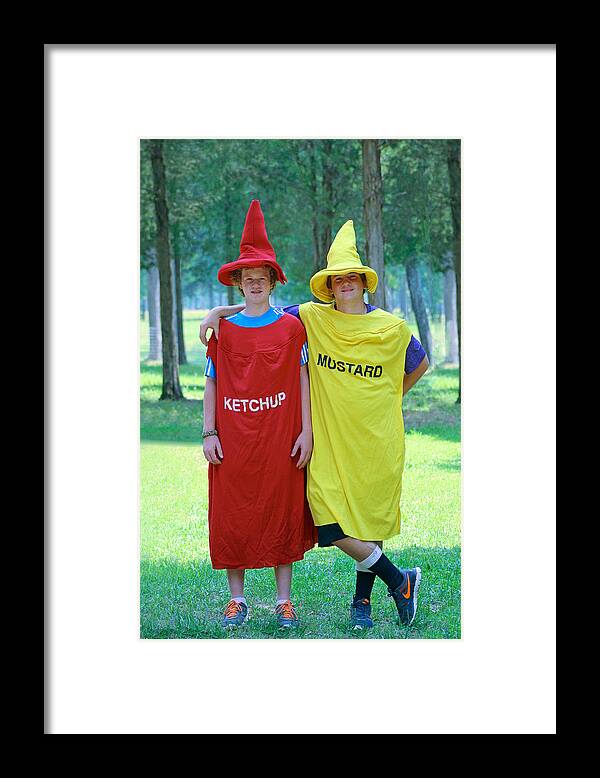 Ketchup And Mustard Framed Print featuring the photograph Picnic Ready by Lorna Rose Marie Mills DBA Lorna Rogers Photography
