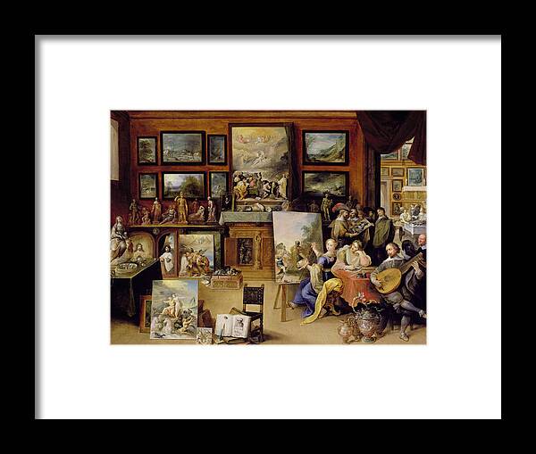 Painting Framed Print featuring the photograph Pictura, Poesis And Musica In A Pronkkamer Oil On Panel by Frans II the Younger Francken
