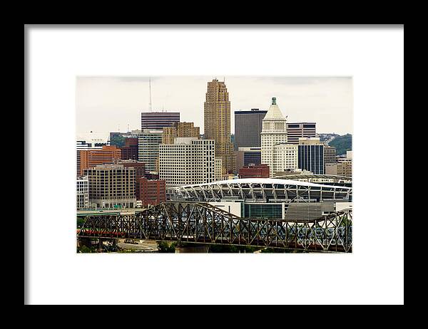 2012 Framed Print featuring the photograph Picture of Cincinnati Skyline Office Buildings by Paul Velgos