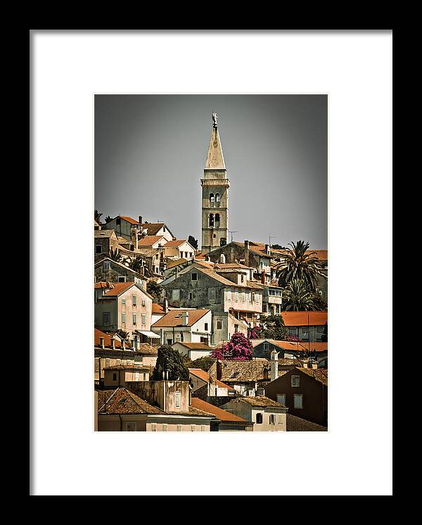 Croatia Framed Print featuring the photograph Picturesque town of Mali Losinj vertical view by Brch Photography