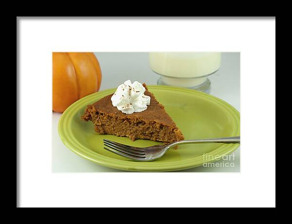 Baked Framed Print featuring the photograph Piece of Pumpkin Pie by Juli Scalzi