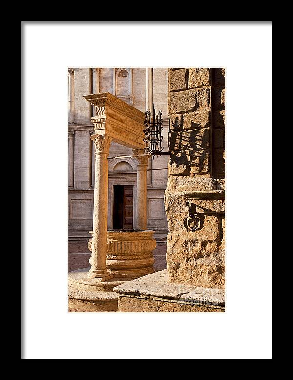 Water Well Framed Print featuring the photograph Pienza Tuscany by Brian Jannsen