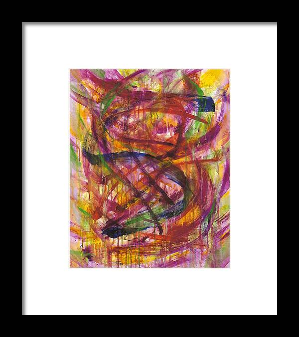 Abstract Framed Print featuring the painting Piercing the Veil by Angela Bushman