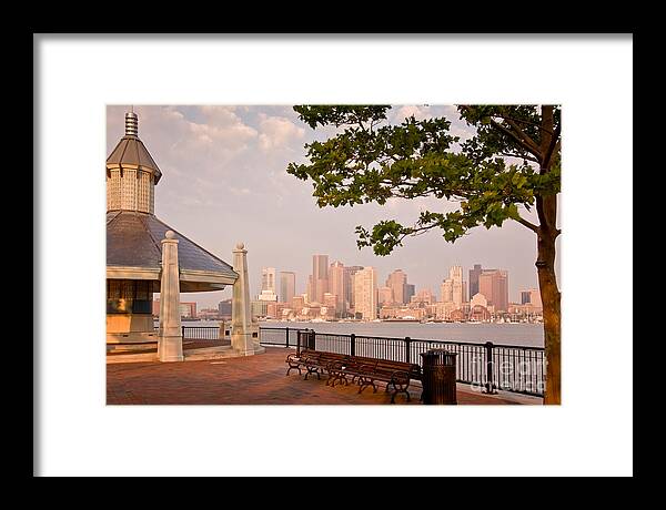 America Framed Print featuring the photograph Piers Park View of Boston by Susan Cole Kelly