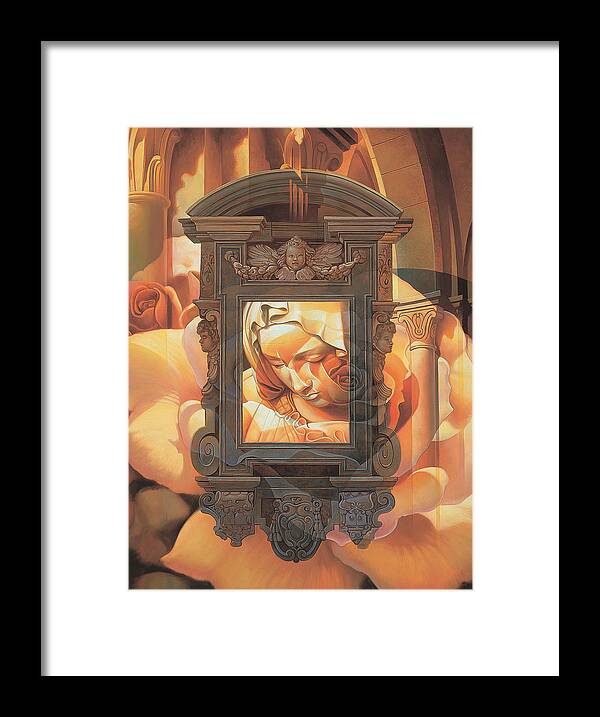 Conceptual Framed Print featuring the painting Pieta by Mia Tavonatti