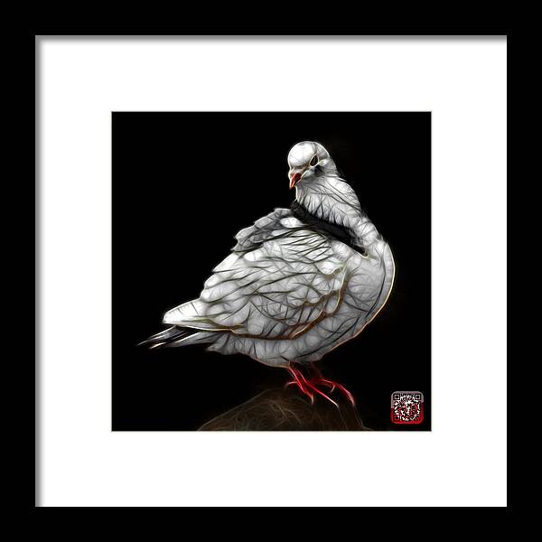 Pigeon Art Framed Print featuring the digital art Pigeon Pop Art 5516 - FS - BB - Modern Animal Artist James Ahn by James Ahn