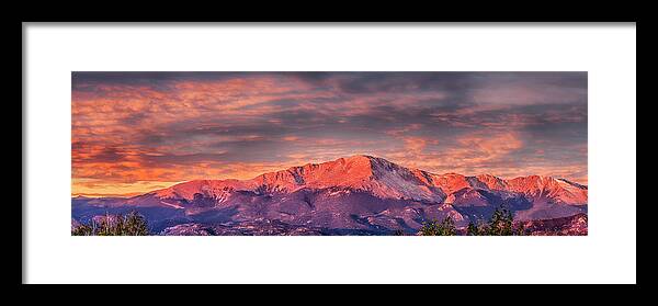 Pikes Peak Framed Print featuring the photograph Pikes Peak in Alpenglow by David Soldano