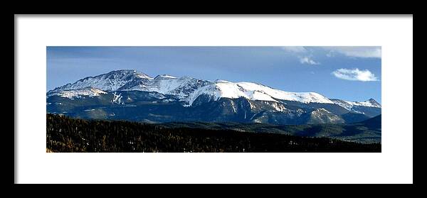 Colorado Framed Print featuring the photograph Pikes Peak Panorama by Marilyn Burton