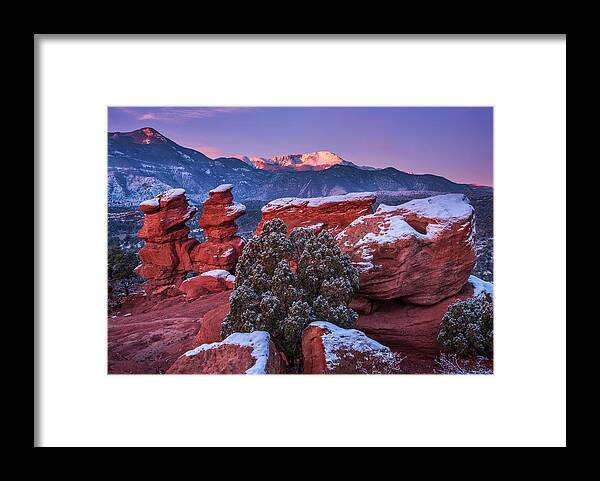 Mountain Framed Print featuring the photograph Pikes Peak Sunrise by Darren White