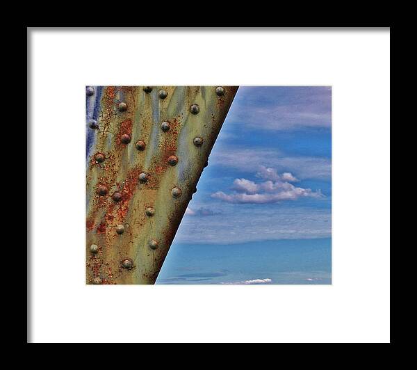 Rust Photographs Framed Print featuring the photograph Pillar in the Clouds 3 by Charles Lucas