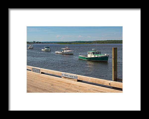 Lobster Boat Framed Print featuring the photograph Pine Point Lobster Boat Line by Kirkodd Photography Of New England
