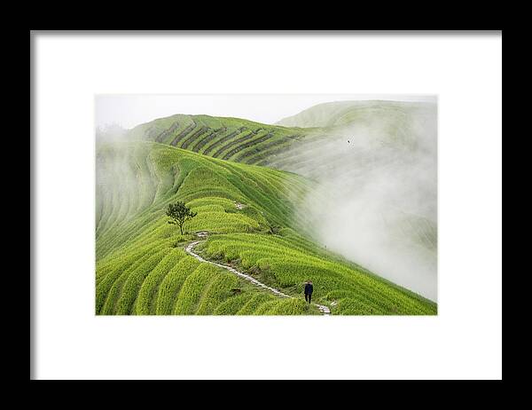 China Framed Print featuring the photograph Ping'an Rice Terraces by Miha Pavlin