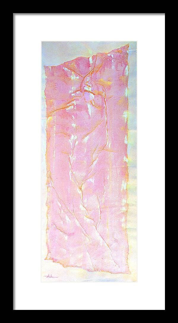 Abstract Painting Framed Print featuring the painting Pink Angel Softly Passing by Asha Carolyn Young